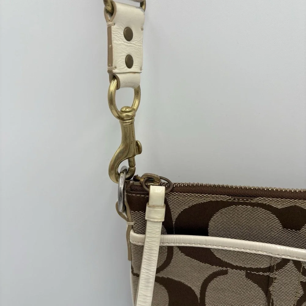 Coach Signature Crossbody Bag Womens Multi Patchwork Canvas Adjustable Swingpack